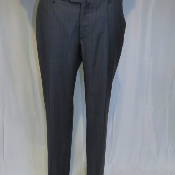 ISAIA Gregorio Super 160 Gray Striped Current Two Button Suit 44L - Picture 13 of 16